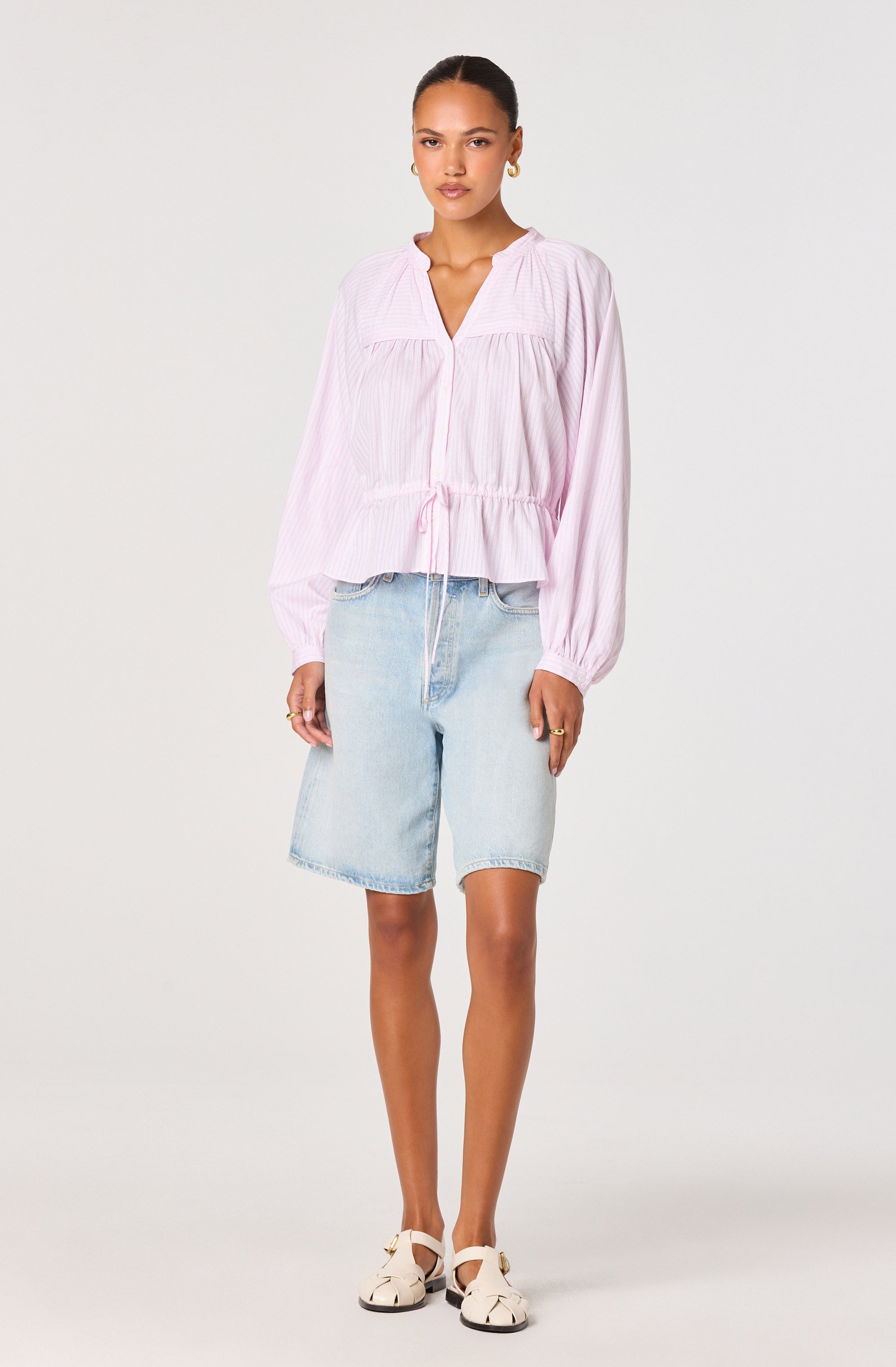 Jessalyn Striped Peasant Top