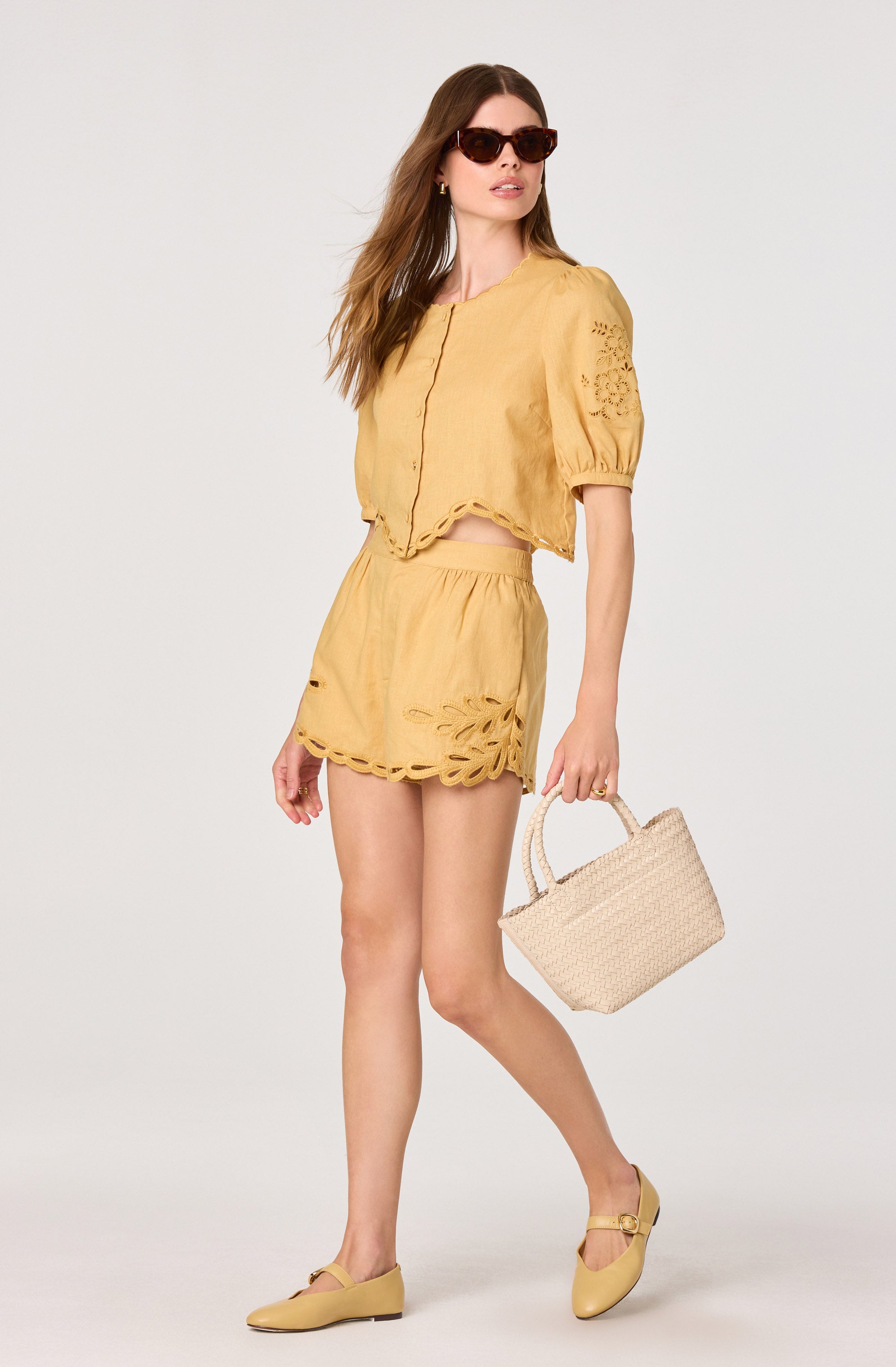 Joellyn Embroidered Puff Sleeve Top