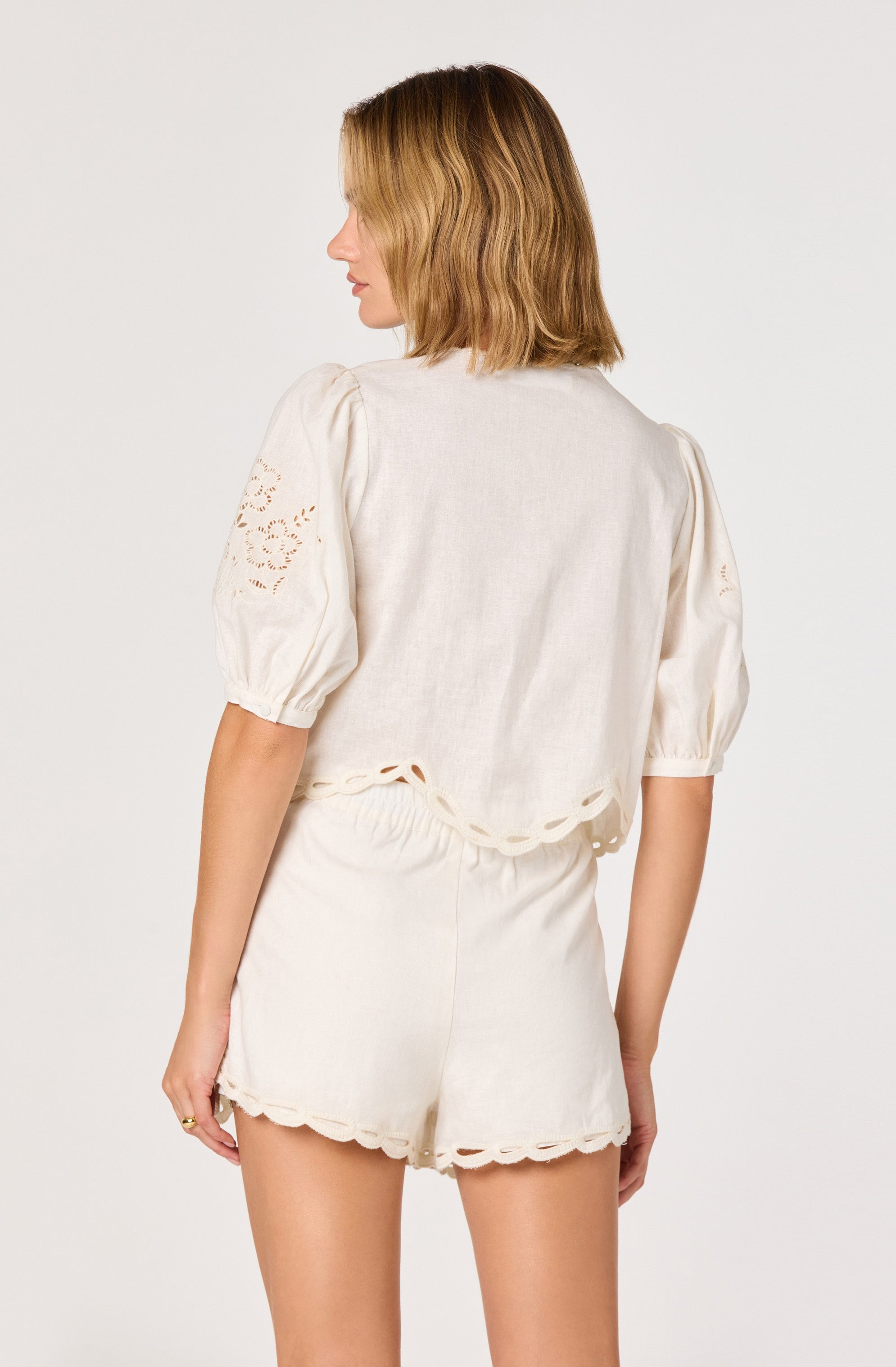 Joellyn Embroidered Puff Sleeve Top