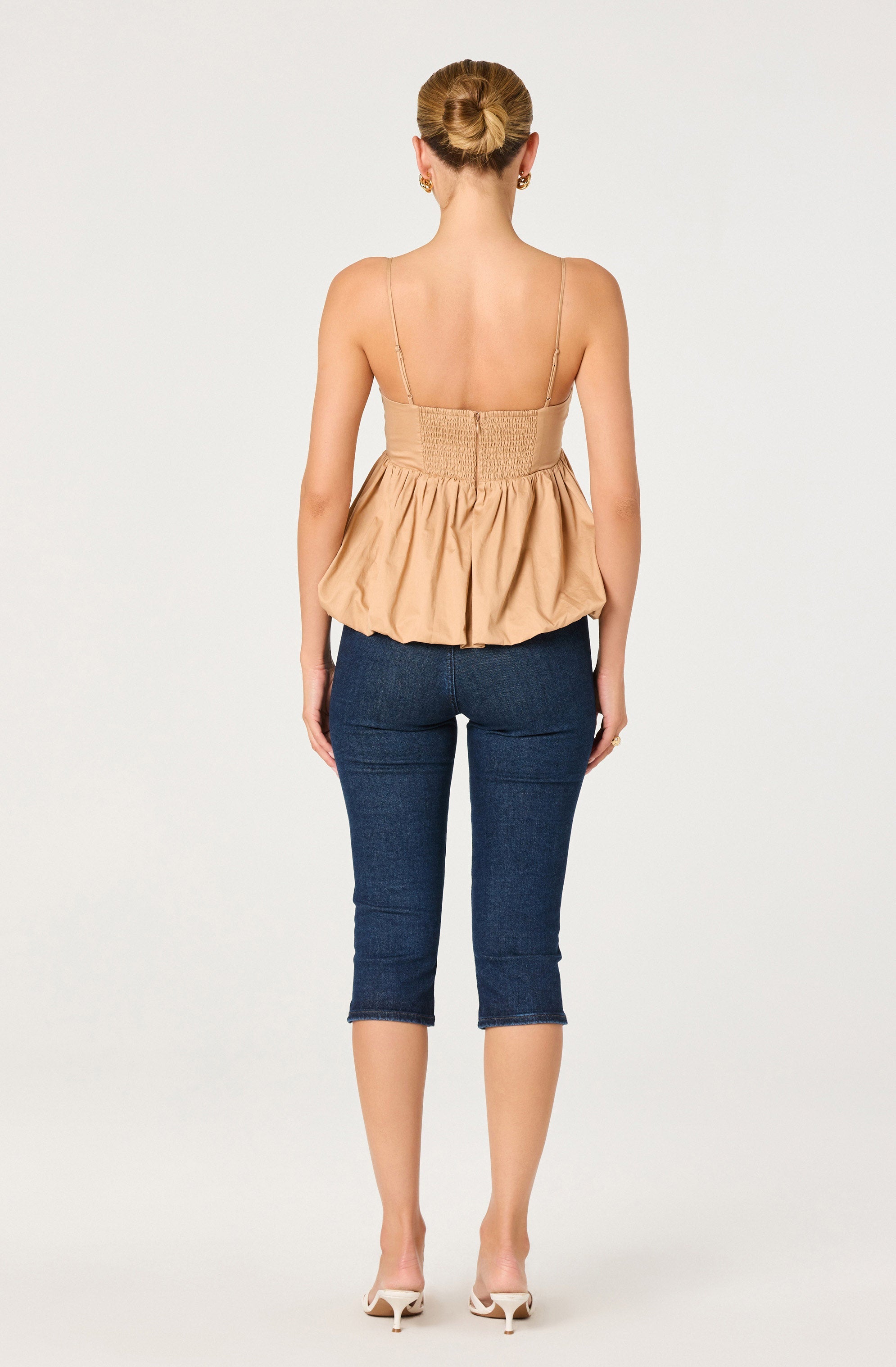 Alon Faux-Layer Bubble Peplum Top