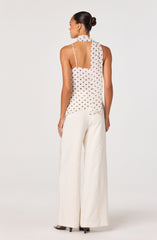 Adrie Polka Dot Scarf Detail Top