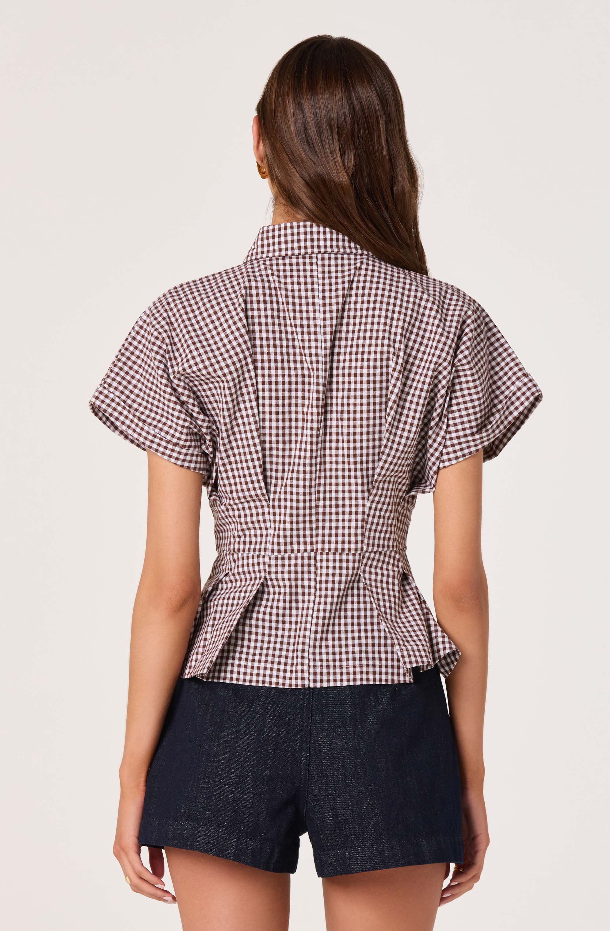 Beck Pleated Button-Front Top