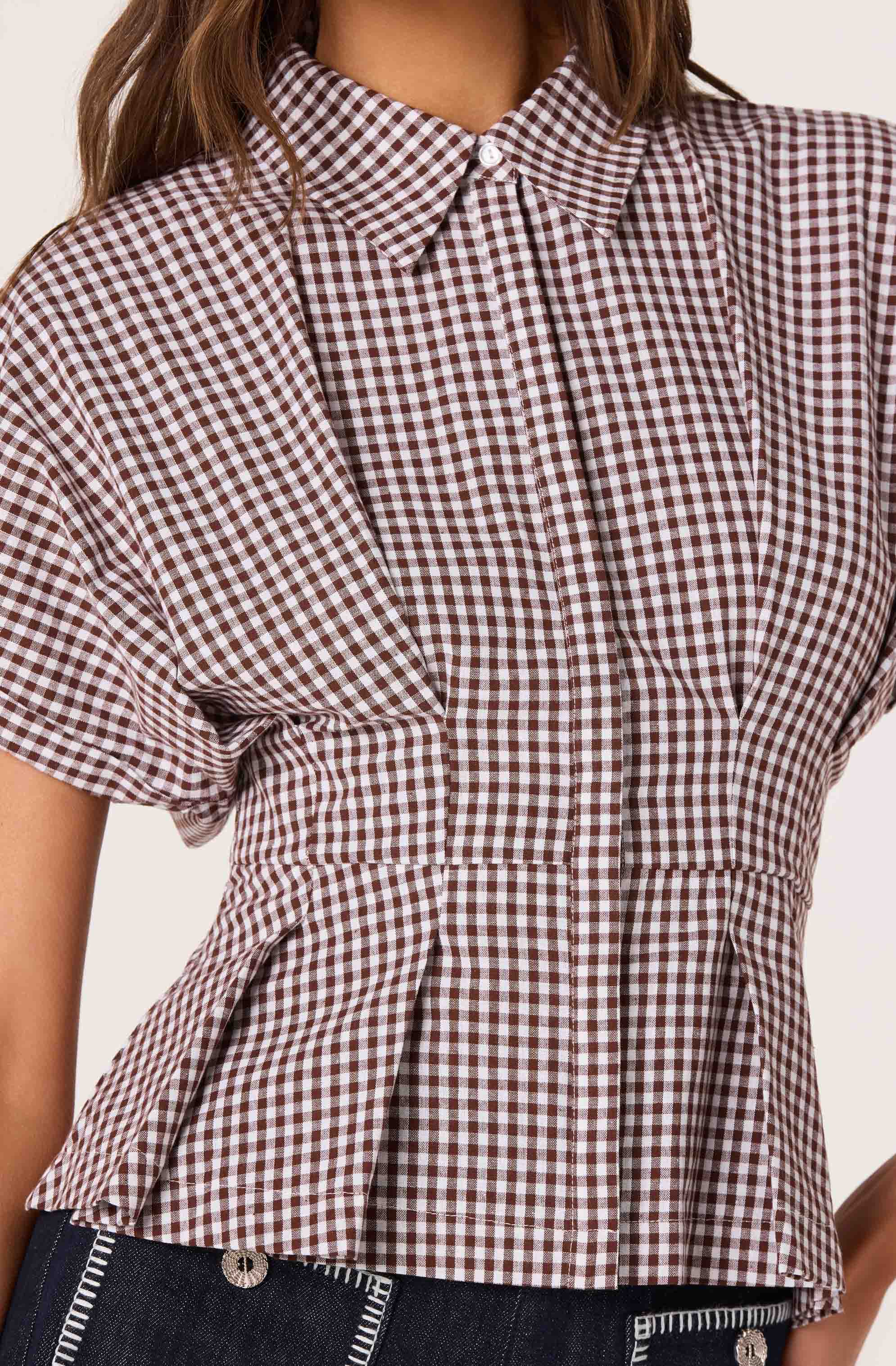 Beck Pleated Button-Front Top