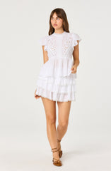 Jenny Eyelet Flutter Sleeve Top