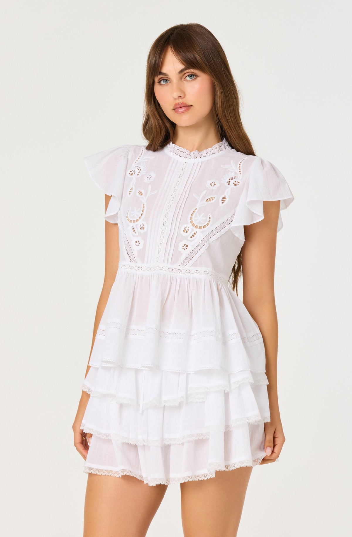 Jenny Eyelet Flutter Sleeve Top