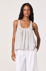 Aggie Stripe Pleated Racerback Tank