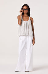 Aggie Stripe Pleated Racerback Tank