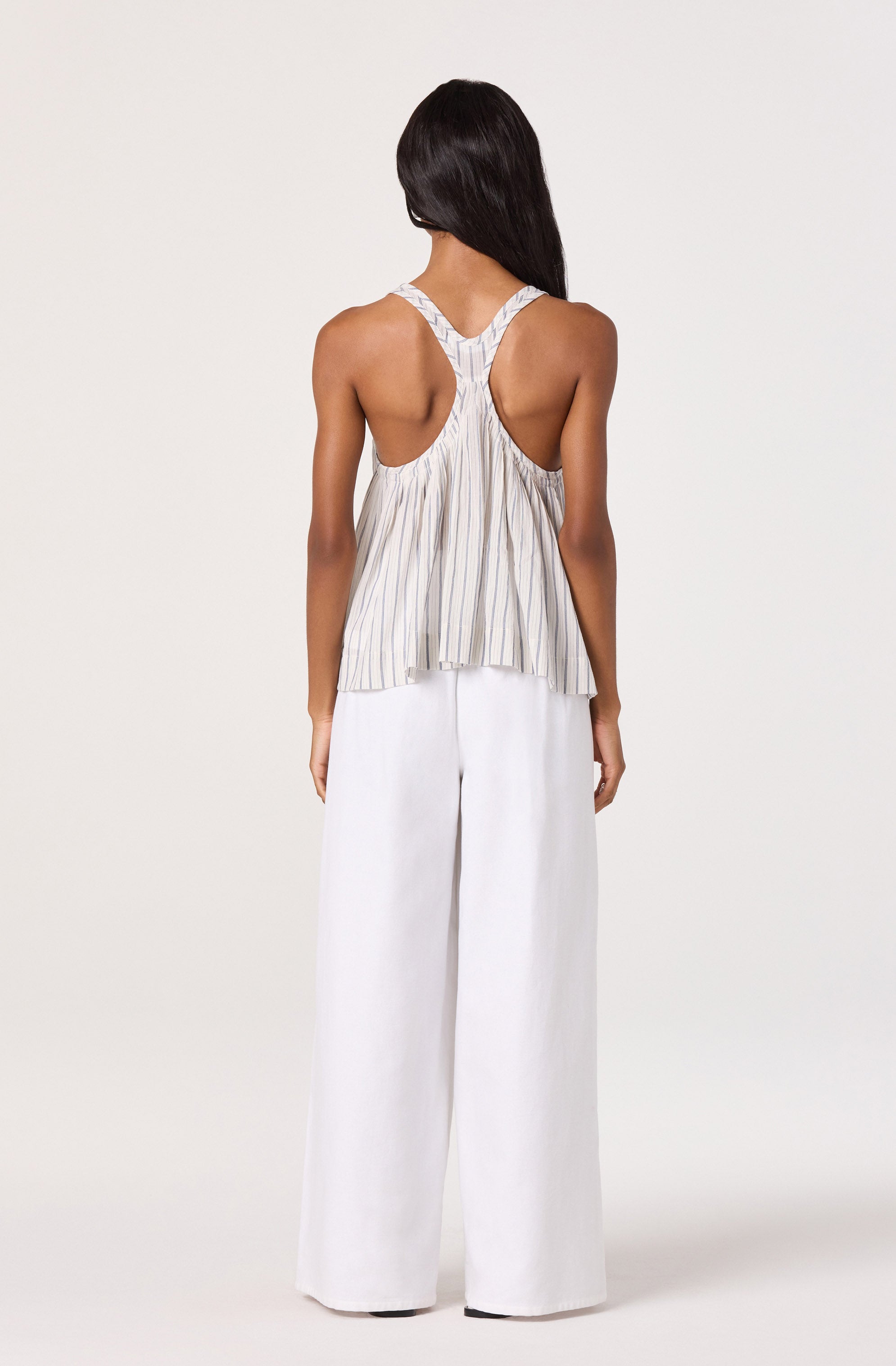 Aggie Stripe Pleated Racerback Tank