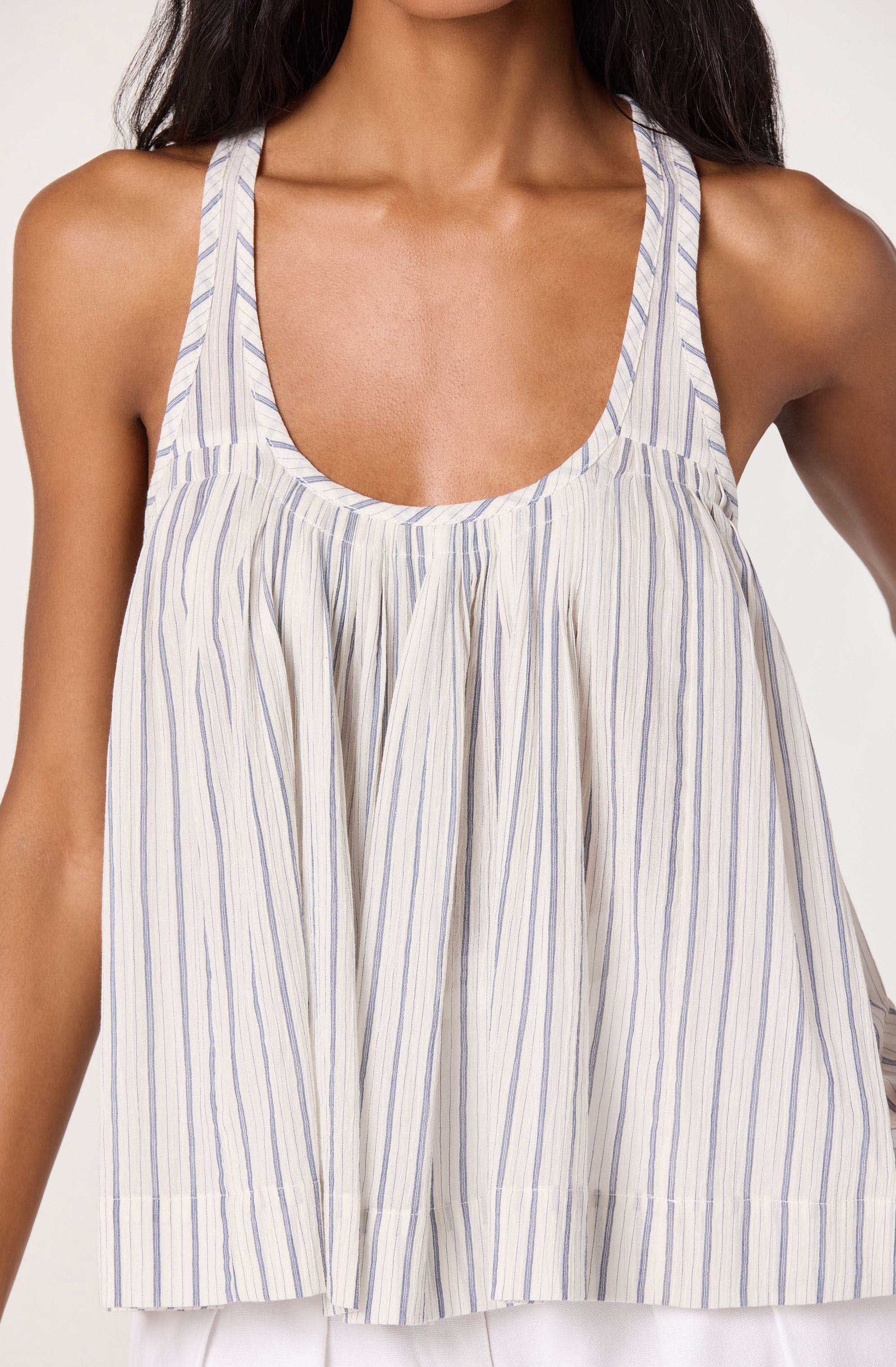 Aggie Stripe Pleated Racerback Tank