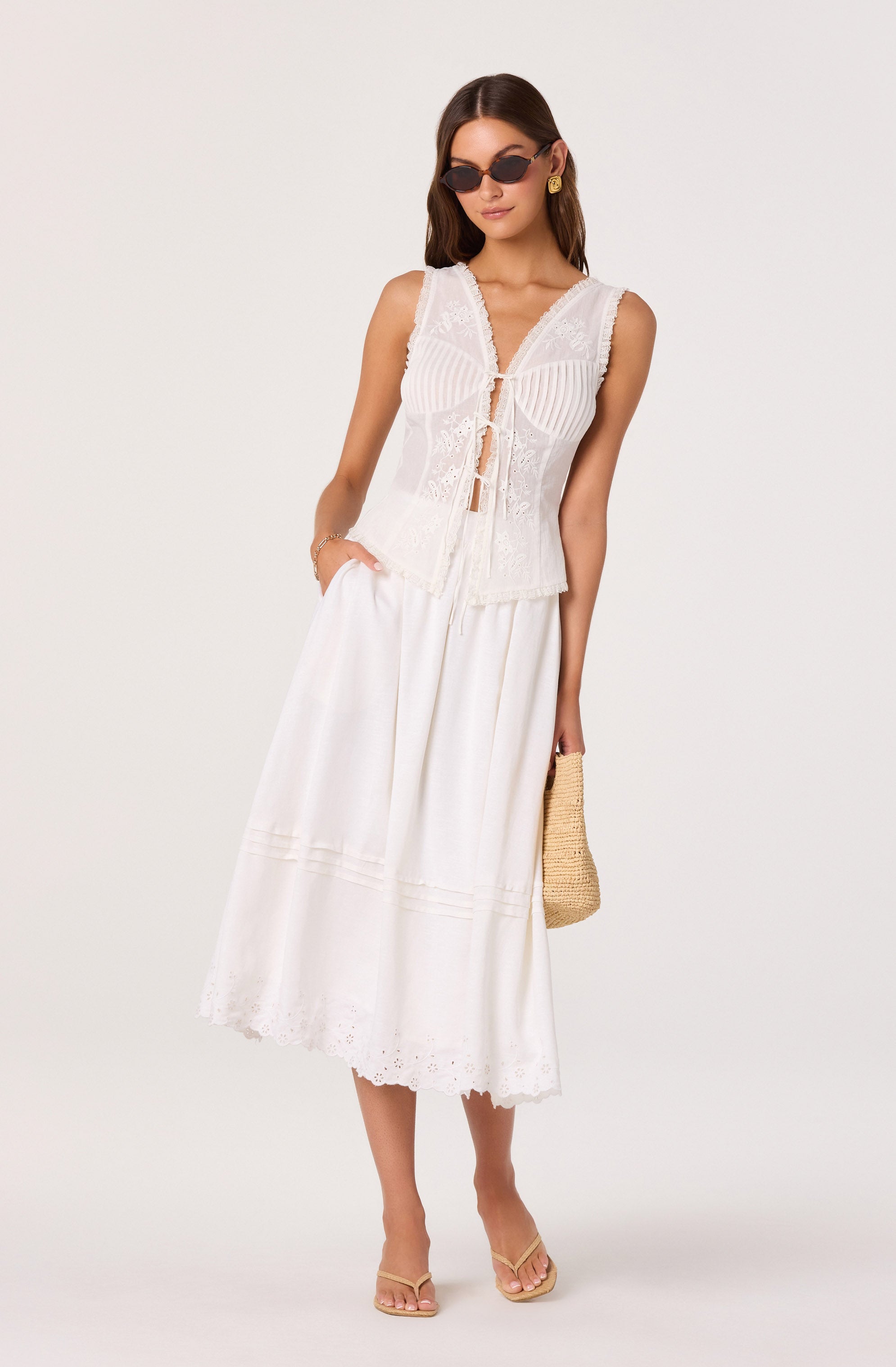 Carine Eyelet Lace Bustier Top