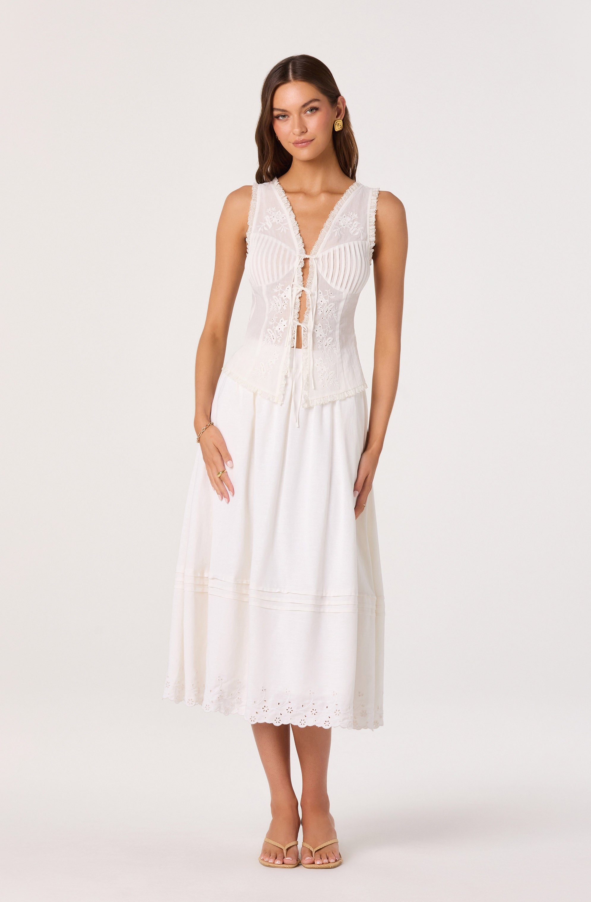 Carine Eyelet Lace Bustier Top