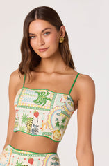 Heidi Novelty Print Crop Top
