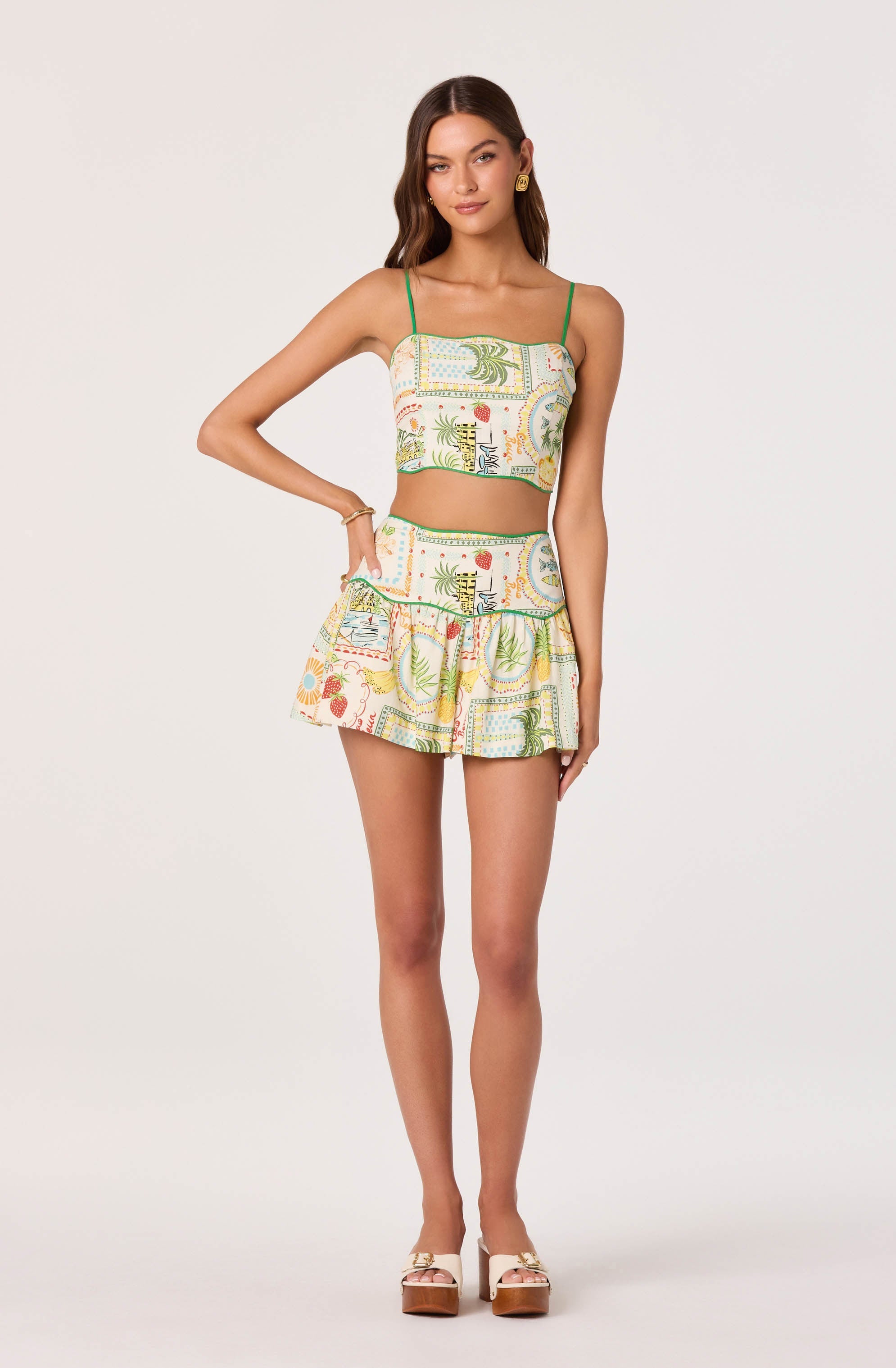 Heidi Novelty Print Crop Top