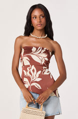 Annabeth Satin Strapless Top