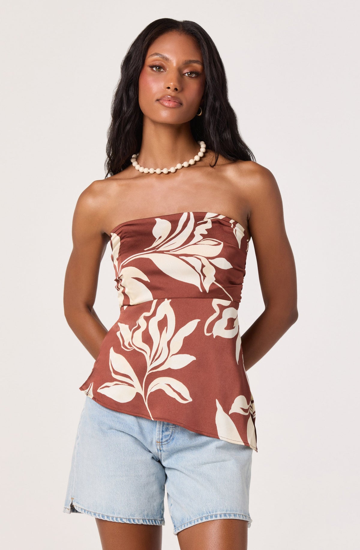 Annabeth Satin Strapless Top
