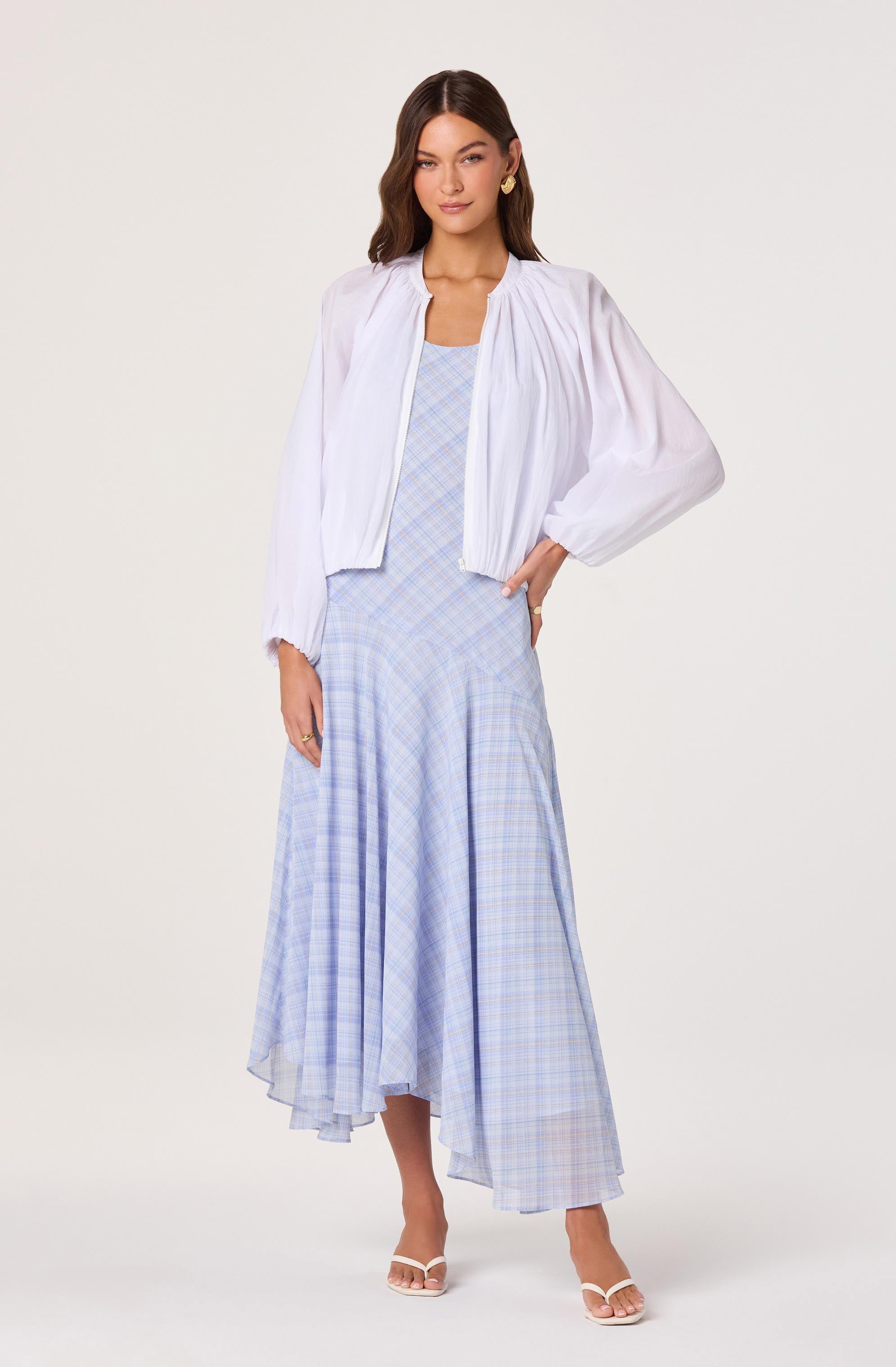 Blanche Semi-Sheer Bomber Jacket