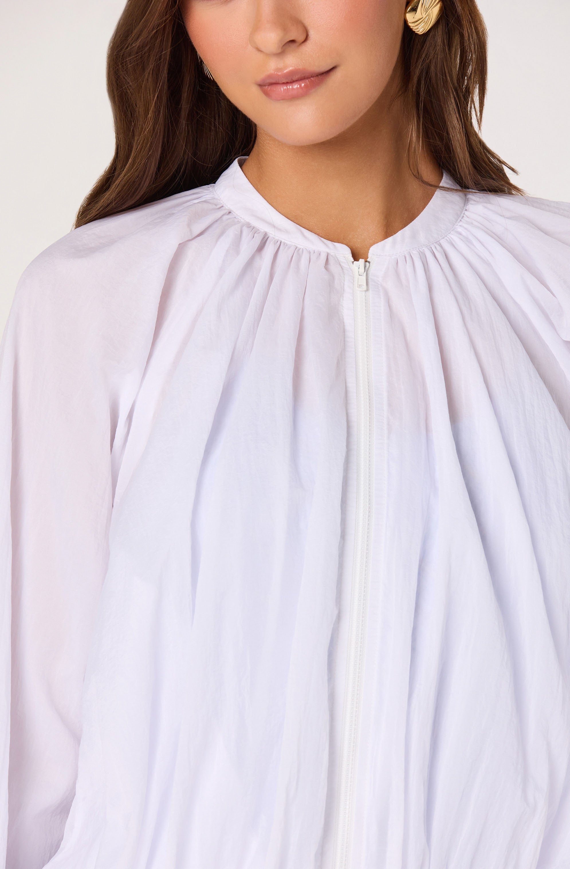 Blanche Semi-Sheer Bomber Jacket