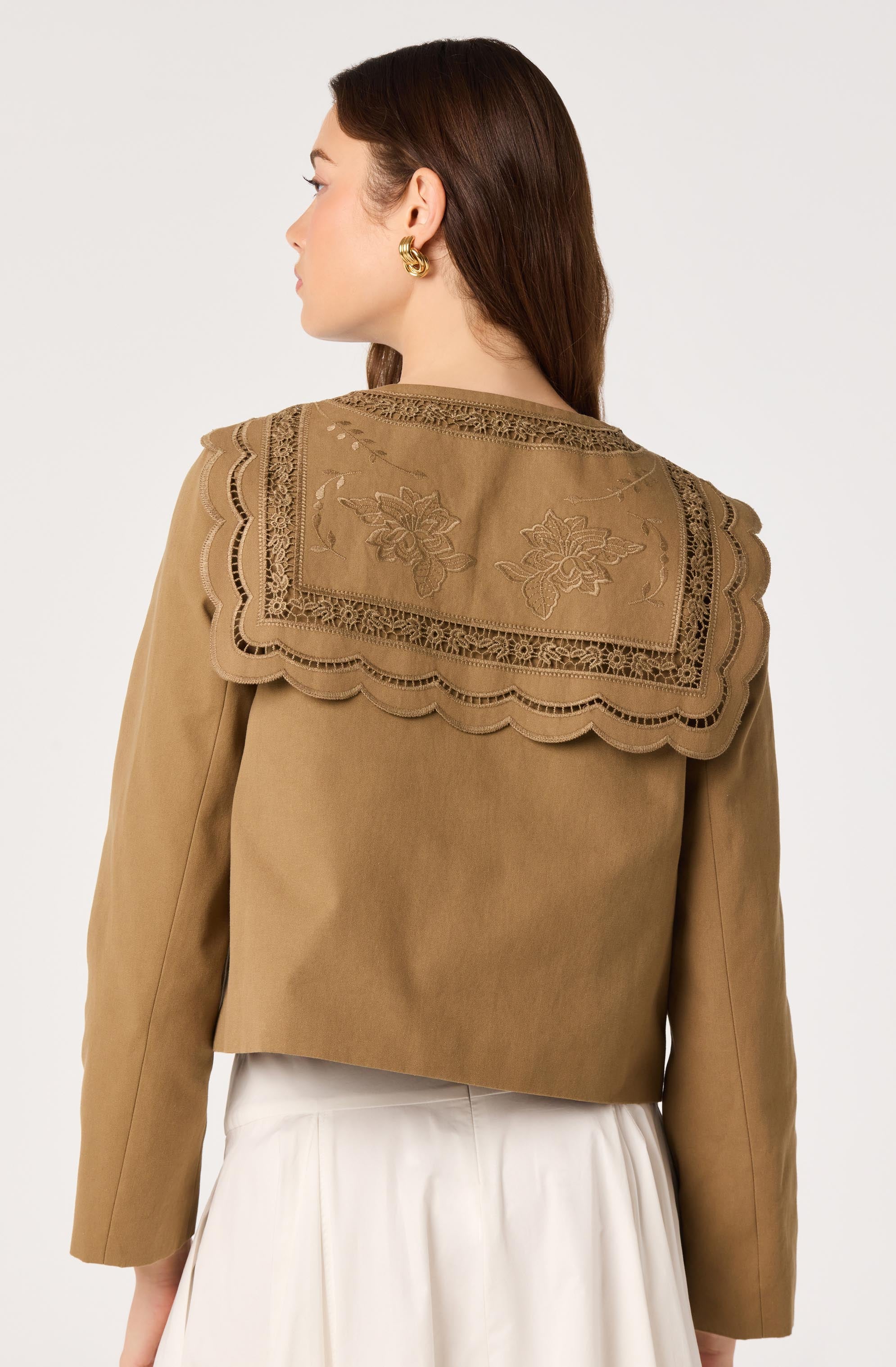 Cleo Sailor-Collar Cropped Jacket