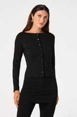 Holly Boat-Neck Knit Top