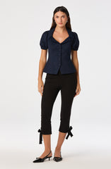 Anne Embroidered Fit-and-Flare Top