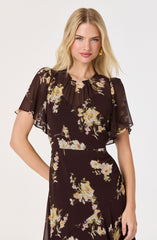 Aila Chiffon Flutter Sleeve Maxi Dress