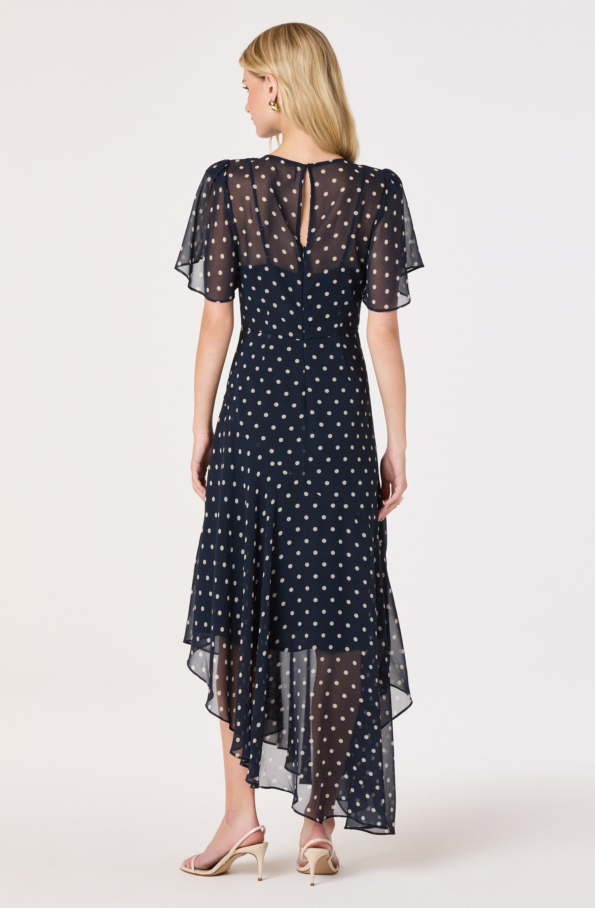 Aila Chiffon Flutter Sleeve Maxi Dress