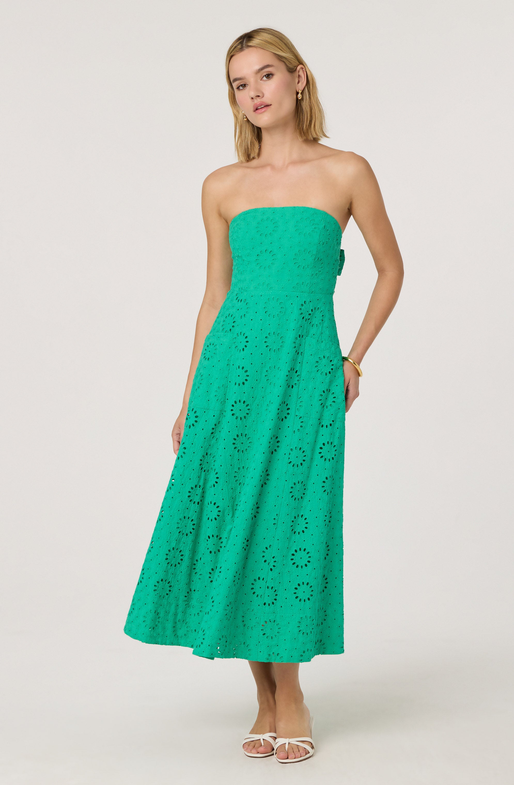 Eyelet tube dress