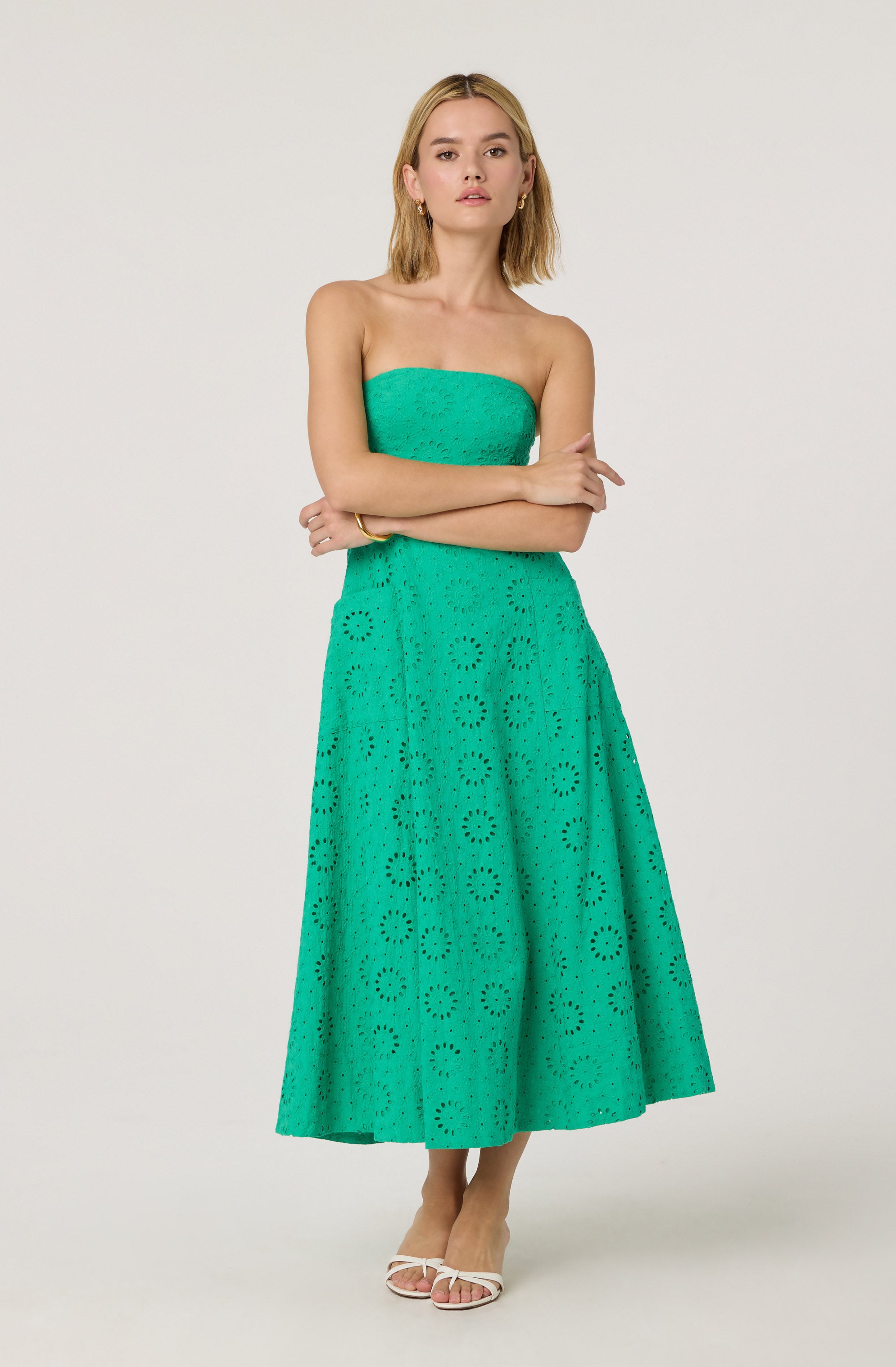 Eyelet tube dress