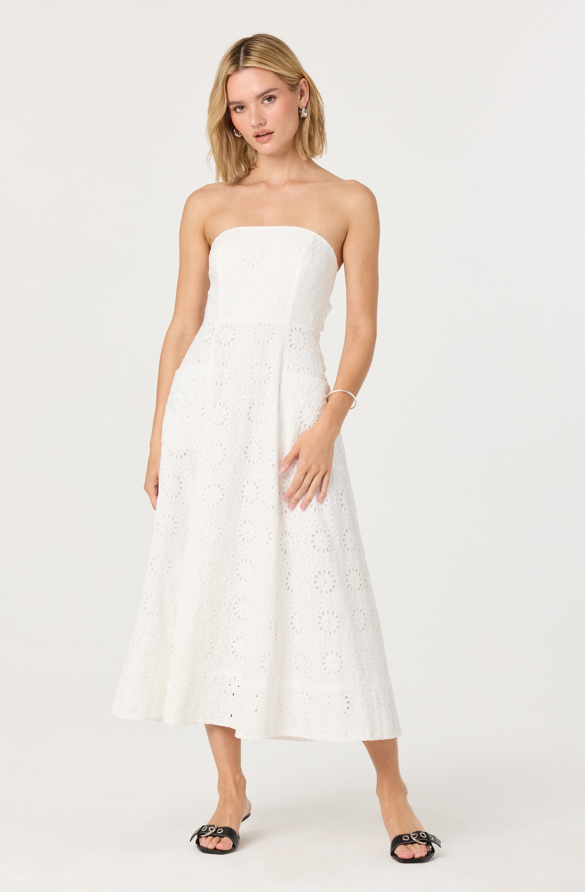 Eyelet tube dress