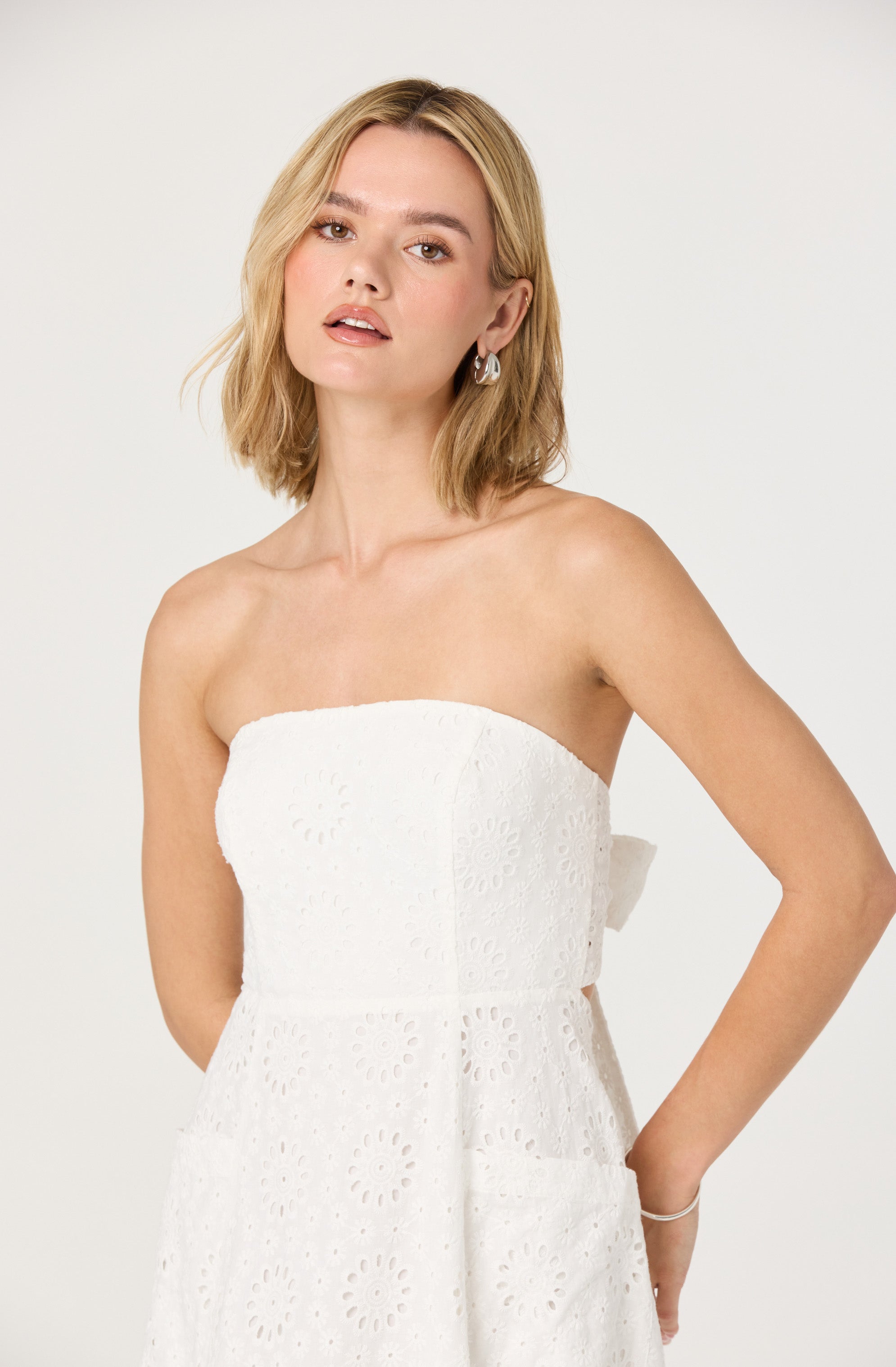 Eyelet tube dress