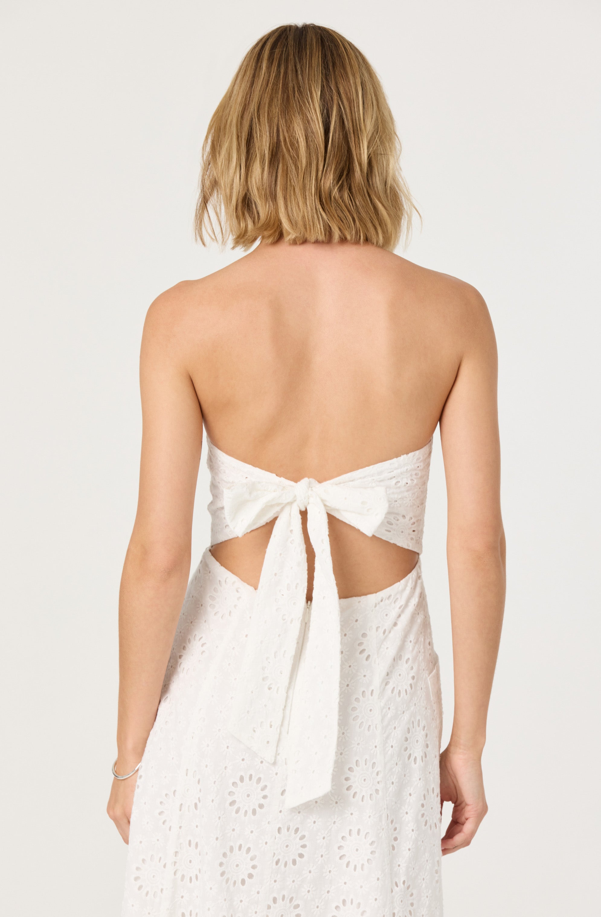 Eyelet tube dress