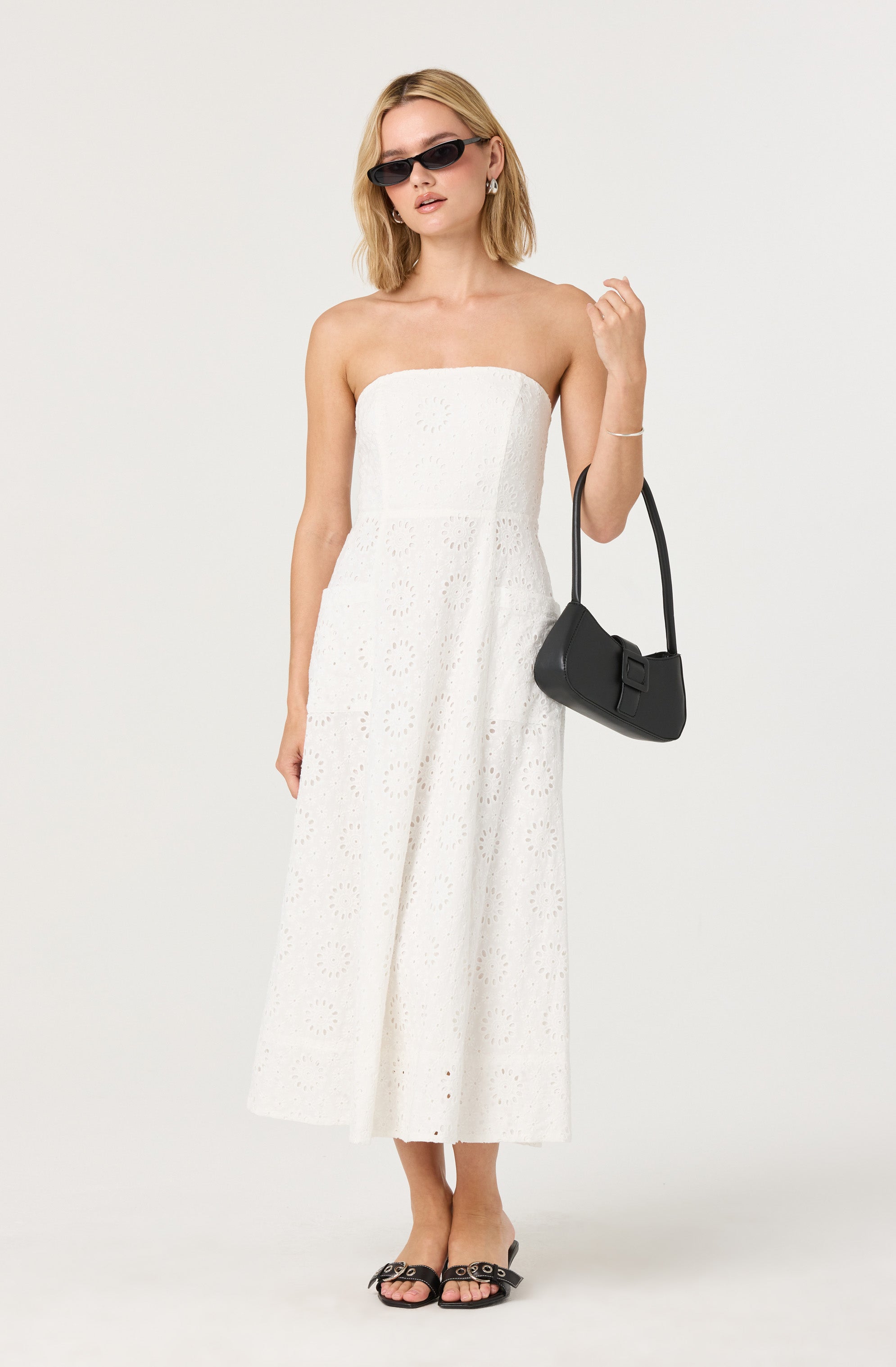 Eyelet tube dress
