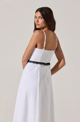 Contrast Lace Bustier Midi Dress