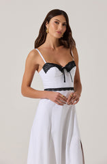 Contrast Lace Bustier Midi Dress