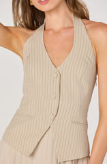 Halter Vest Pleated Mini Dress