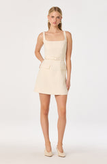 Adelyn Belted Tweed Mini Dress