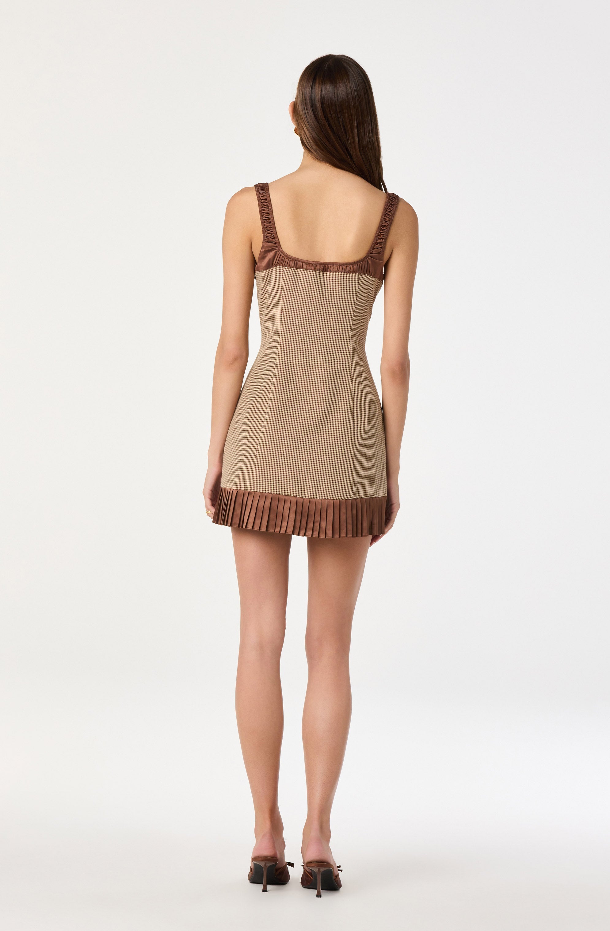 Gingham Milkmaid Contrast Mini Dress