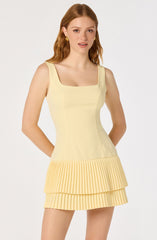 Jadah Layered Pleated Mini Dress