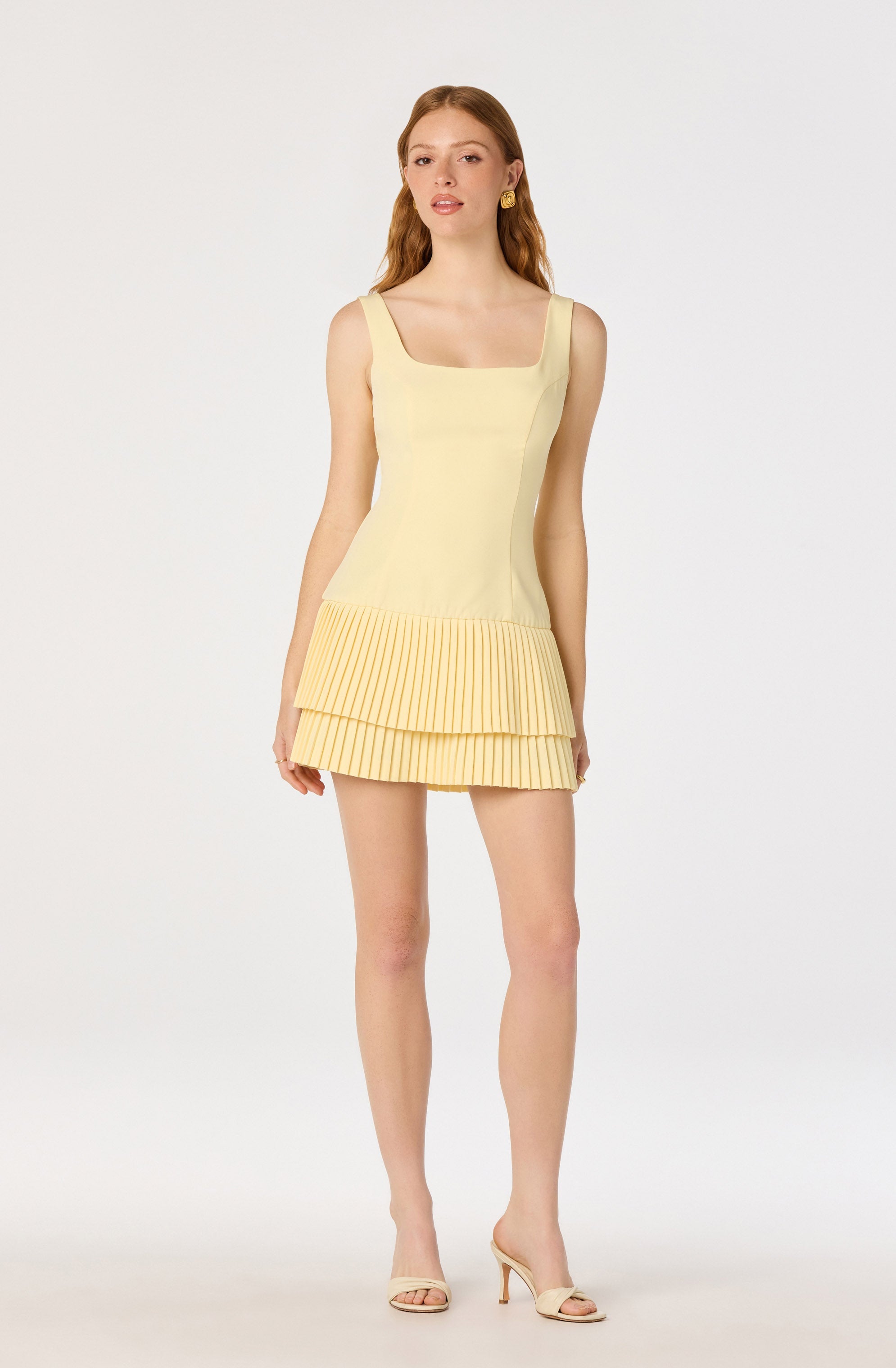 Jadah Layered Pleated Mini Dress