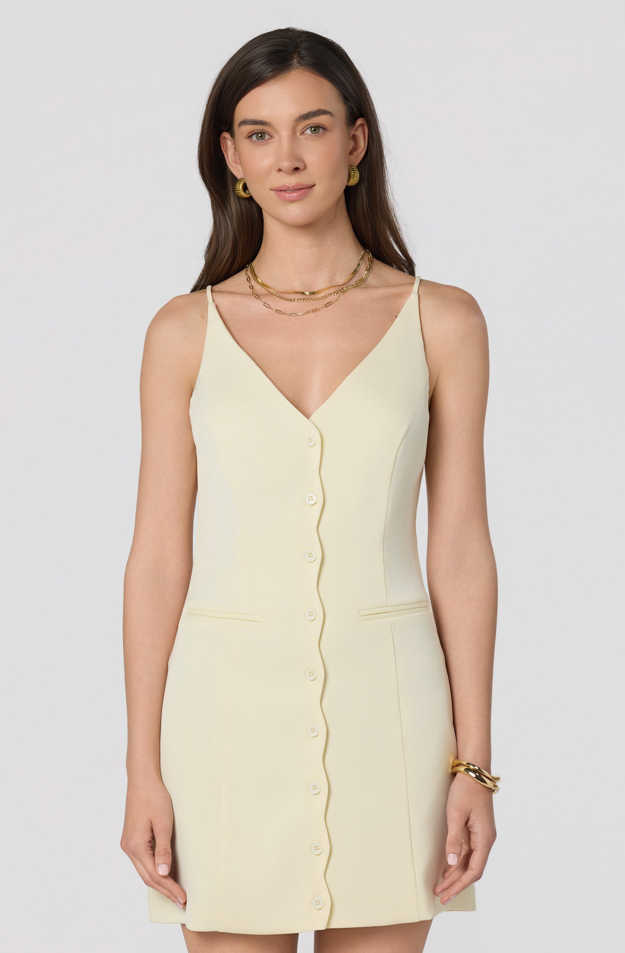 Calissa Button-Front Mini Dress
