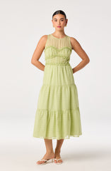 Adrianne Tiered Organza Midi Dress