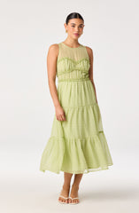 Adrianne Tiered Organza Midi Dress