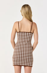 Gingham Mini Sweater Dress