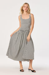 Cara Gingham Sleeveless Midi Dress