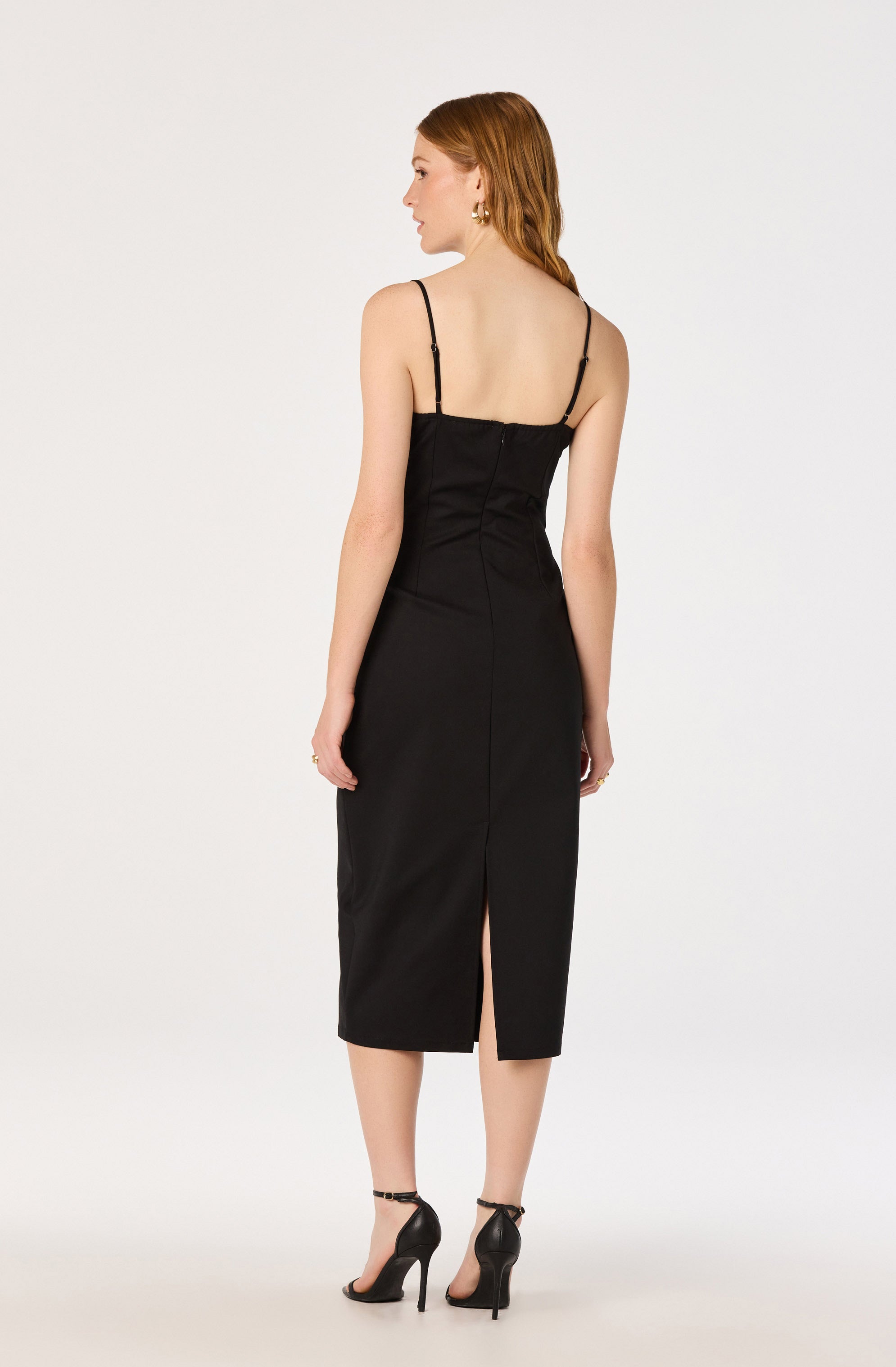 Bea Lace Trim Bustier Midi Dress