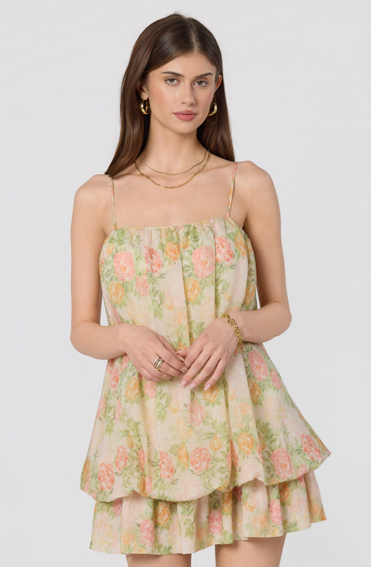 Jessa Floral Tiered Bubble Dress