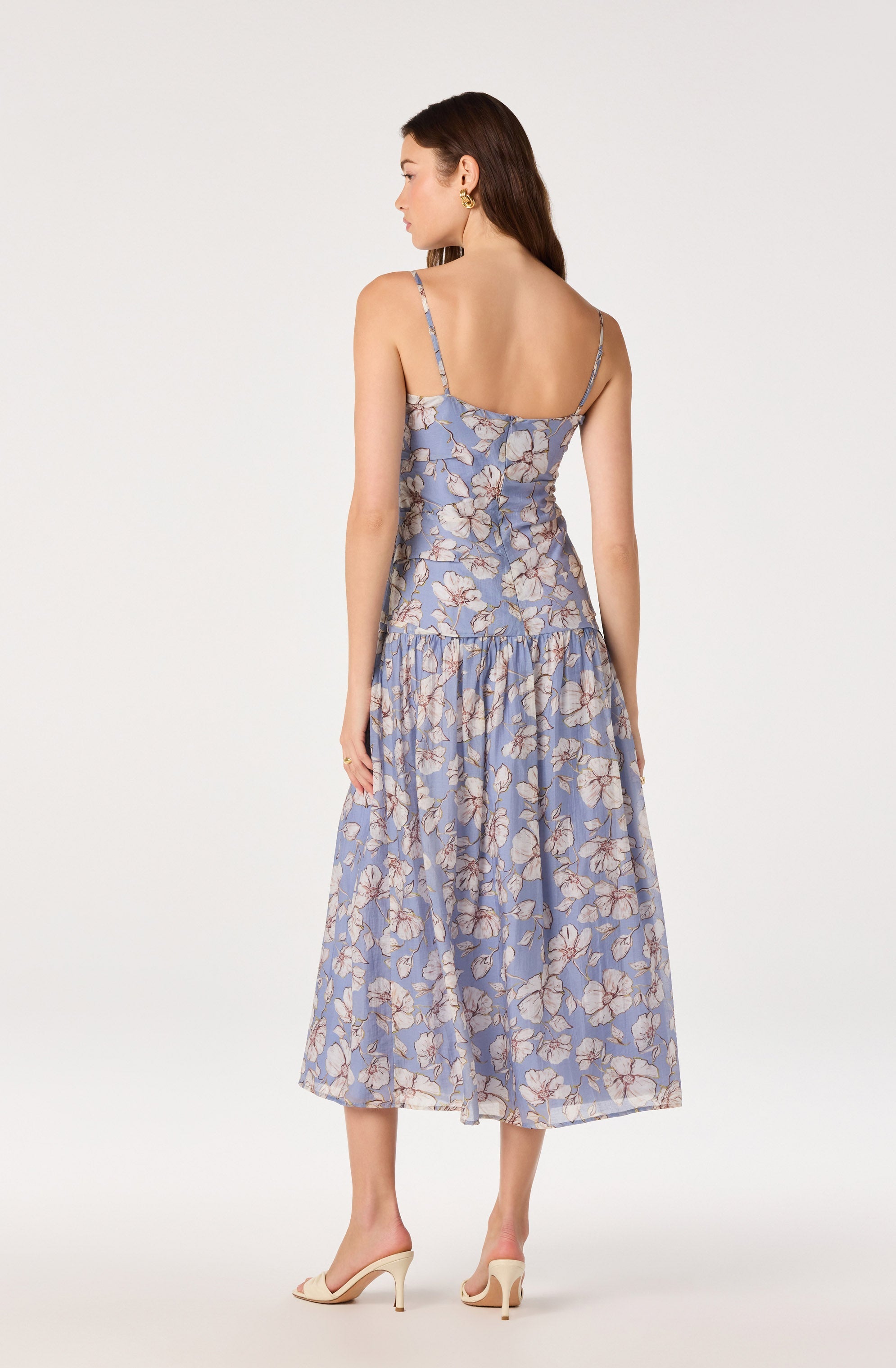 Ava Floral Pleated Midi Dress