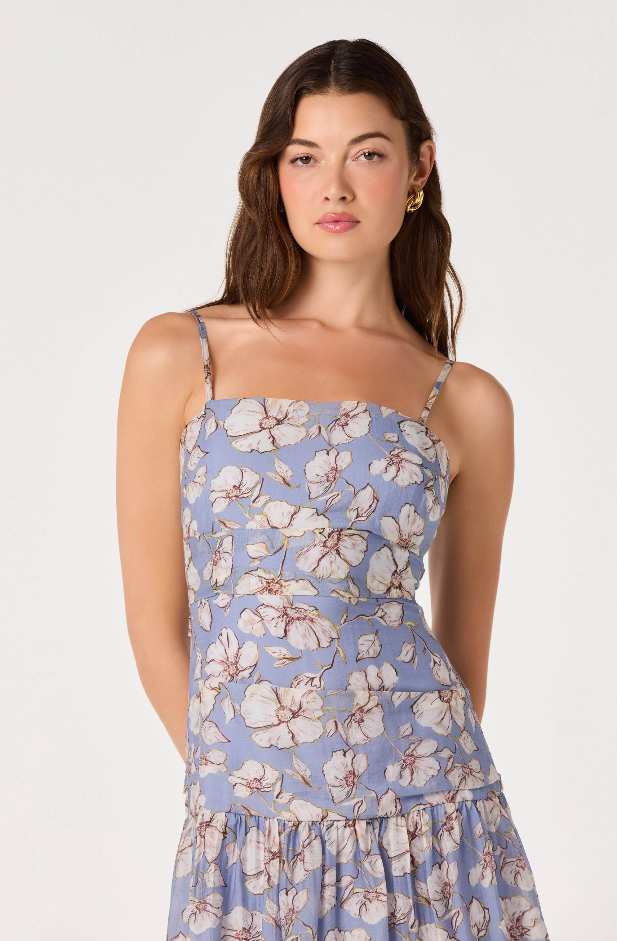 Ava Floral Pleated Midi Dress