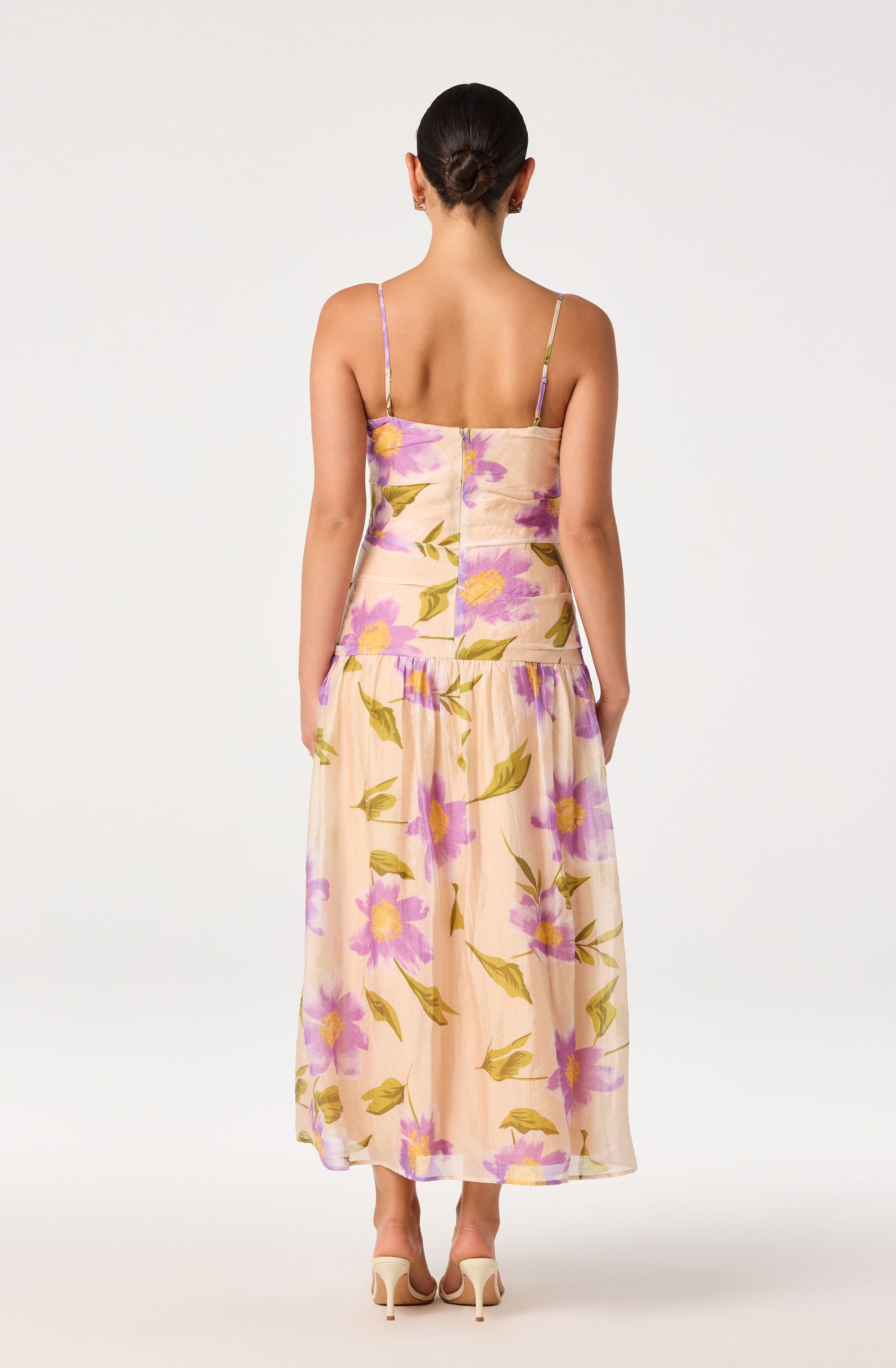 Ava Floral Pleated Midi Dress