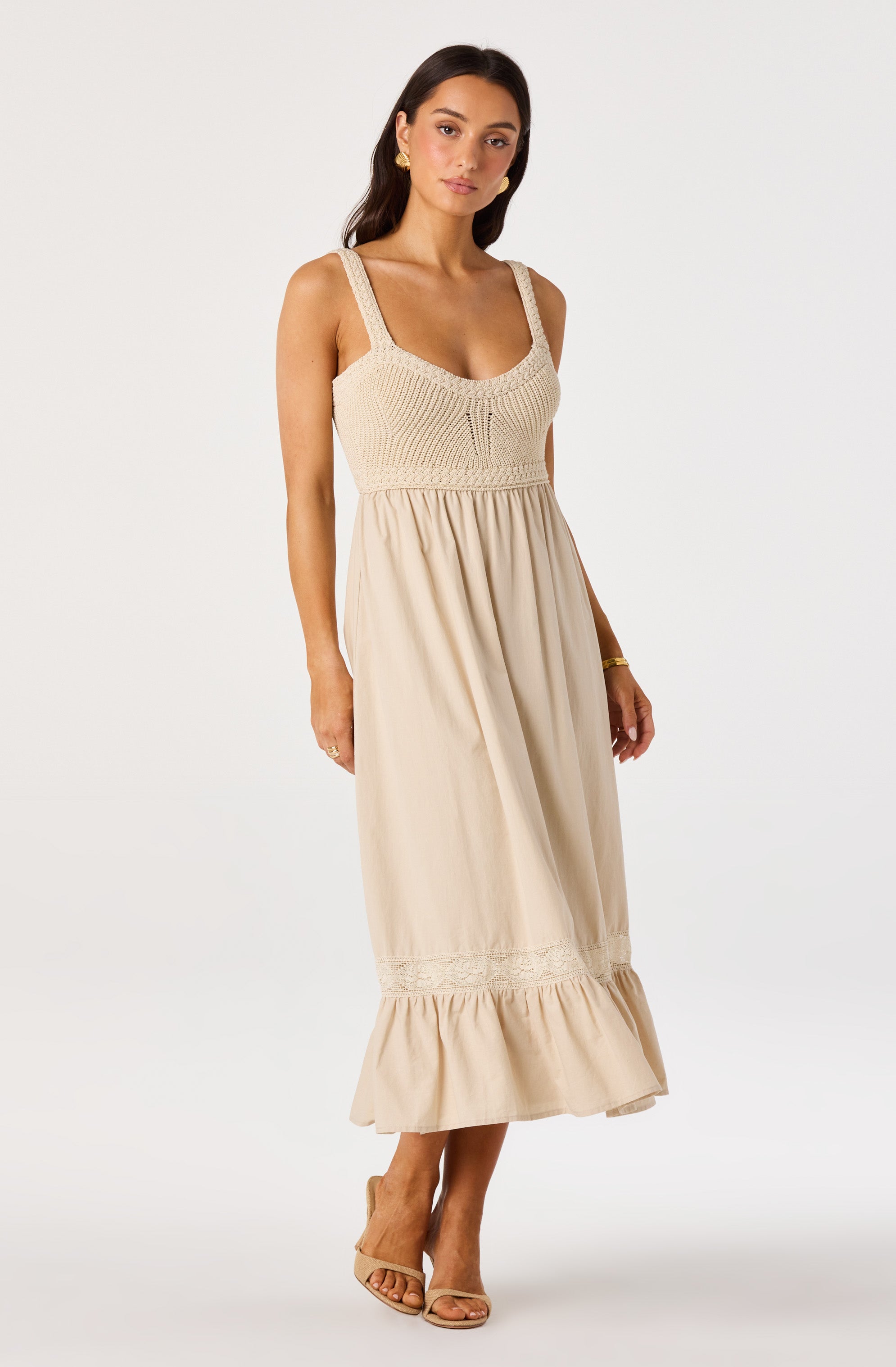 Jacquelin Crochet Open Back Dress